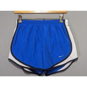 Nike Tempo Dri-Fit Lined Running Shorts Womens size Medium Blue Black Trim